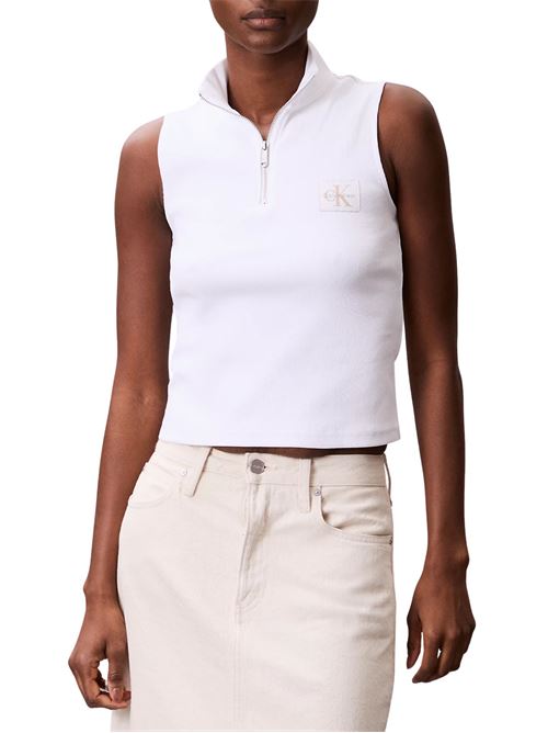 Canotta bianca in cotone Calvin Klein Jeans | LV047C909GYAA
